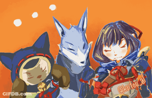 Girl Cat Wolf @Kaitou_30 GIF
