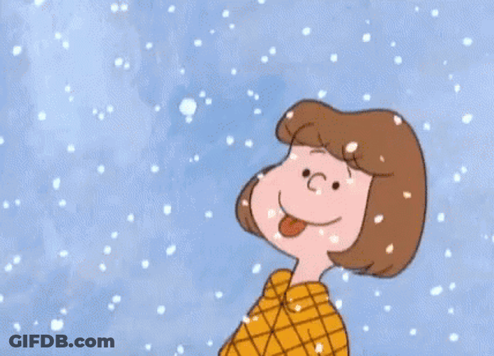 Girl Catching Snowflake GIF