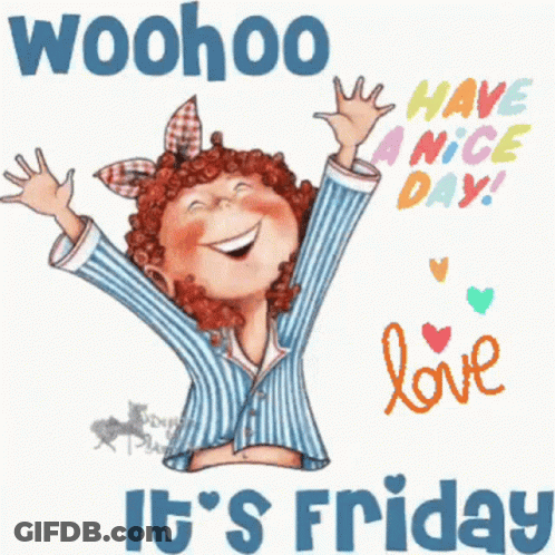 Girl Celebrating Woohoo It's Friday GIF