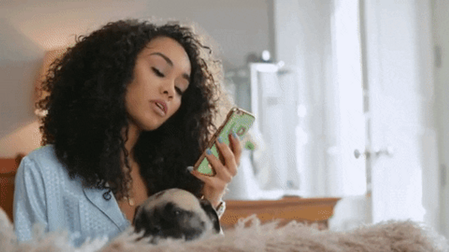 Girl Checking Instagram Photo GIF