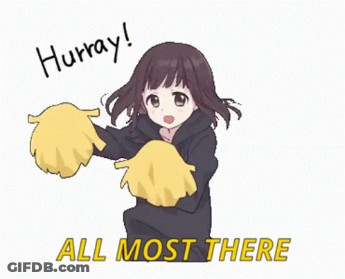 Girl Cheering Hurray Almost There GIF