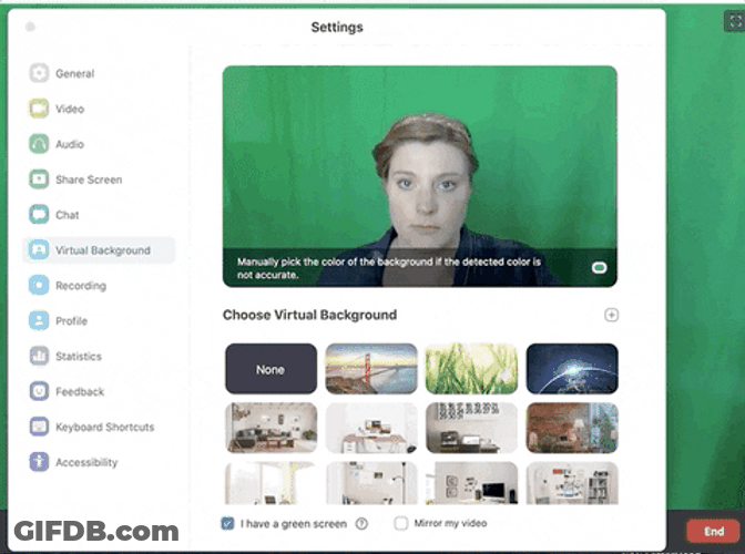 Girl Choosing Zoom Background GIF
