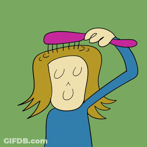 Girl Combing Her Hairy Hair GIF