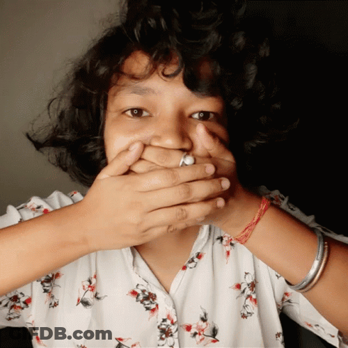 Girl Cover Mouth Lips Sealed GIF