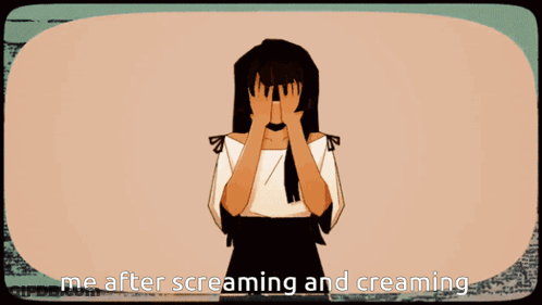 Girl Covering Face Me After Screaming And Creming GIF