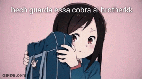 Girl Covering Face With Blue Bag Hecho Guarda Essa Cobra Ai Brotherkk GIF