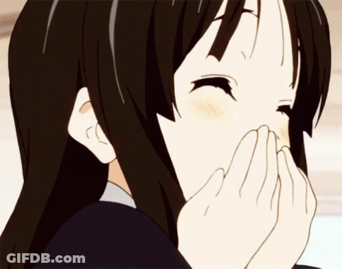 Girl Covering Face With Hands Smiling GIF