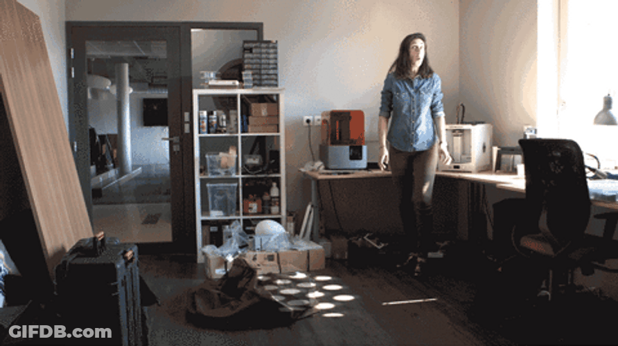 Girl Covering Herself And Disappear GIF