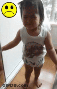 Girl Crying At Sad Mirror GIF