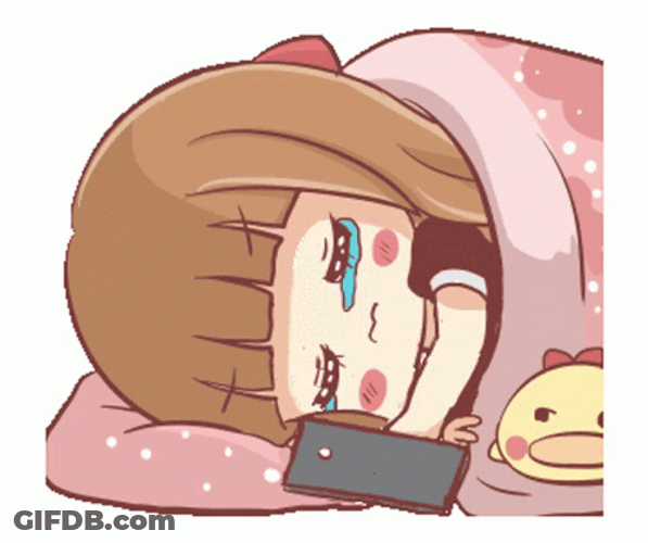 Girl Crying Going To Sleep GIF