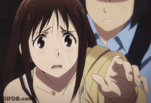 Girl Crying Held By Man In Blue GIF