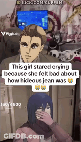 Girl Crying Over Hideous Jean GIF