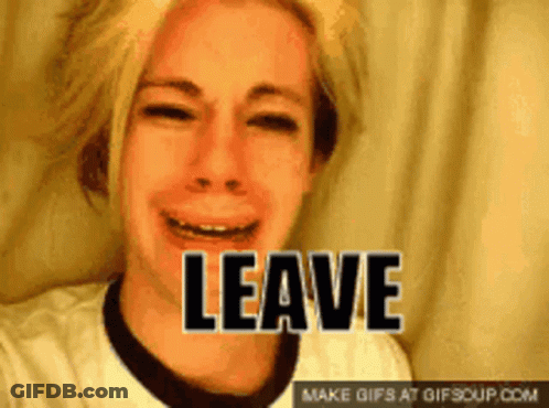 Girl Crying With Leave Above GIF