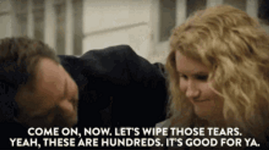 Girl Crying With Money Wipes GIF