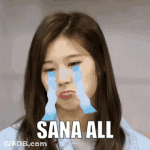 Girl Crying With Sana All GIF