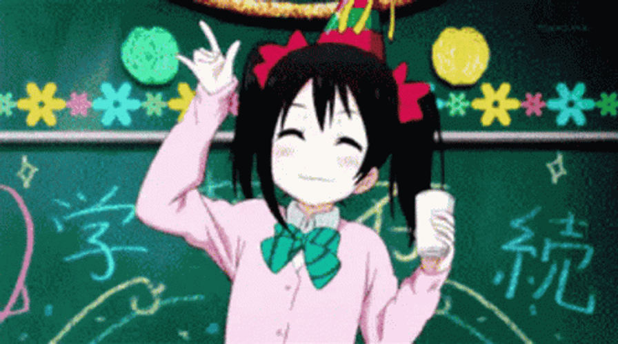 Girl Dancing Anime Happy Birthday GIF