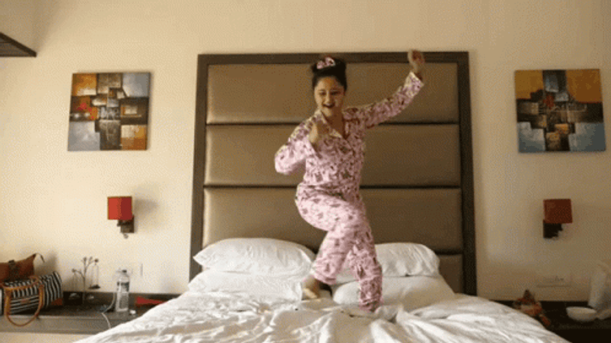 Girl Dancing Before Bedtime GIF
