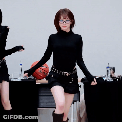 Girl Dancing In Front Of Basketball Saying Elite GIF