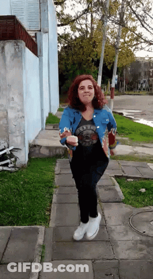 Girl Dancing Power Walking GIF