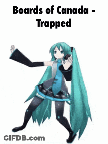 Girl Dancing With Boards Of Canada Trapped Behind Her GIF