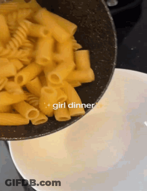 Girl Dinner Penne Recipe GIF