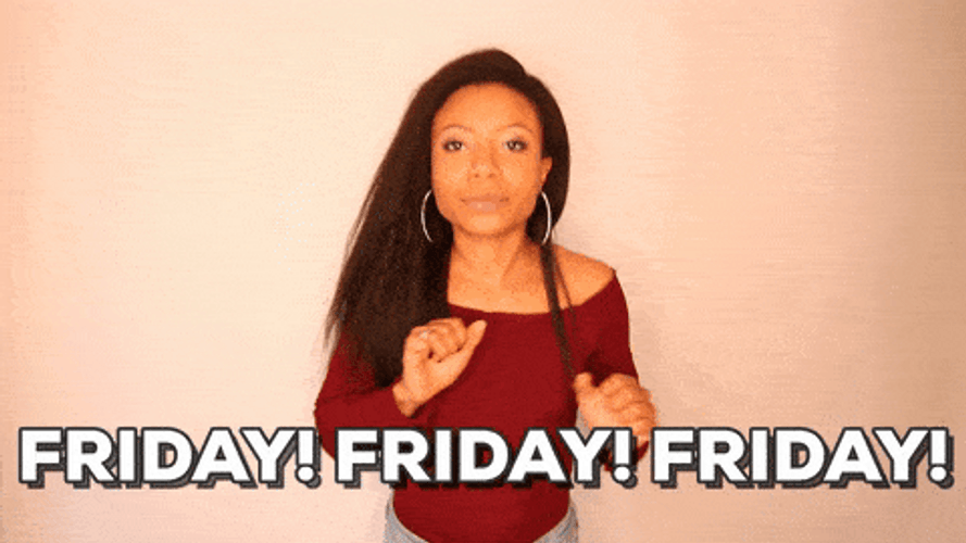 Girl Doing Almost Friday Happy Dance GIF