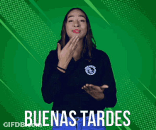 Girl Doing Buenas Tardes Sign Language GIF