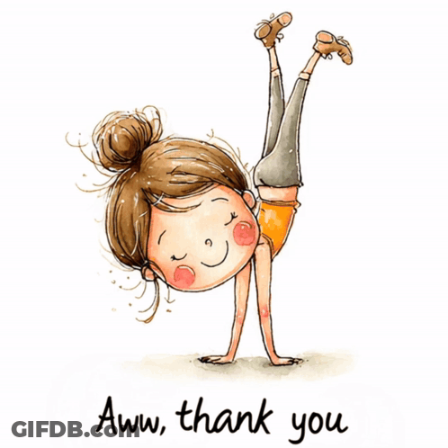 Girl Doing Handstand Saying Aww Thank You GIF
