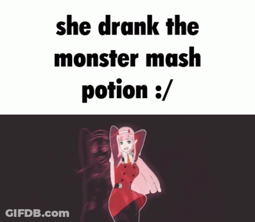 Girl Drank The Monster Mash Potion GIF