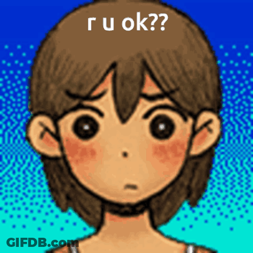 Girl Drawing With Ru Ok Words GIF