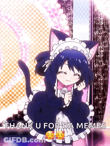 Girl Dressed As Cat Holding Microphone Thank You For Da Memes GIF