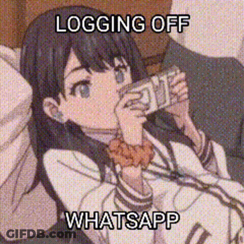 Girl Drinking Bottle Logging Off WhatsApp GIF