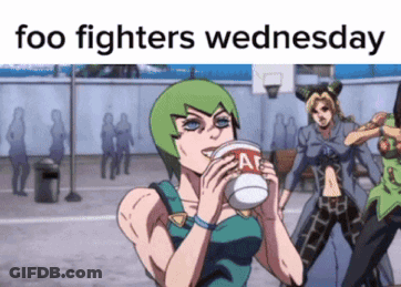 Girl Drinking From Cup Foo Fighters Wednesday GIF