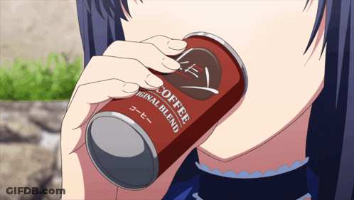 Girl Drinking Original Blend Coffee Can GIF