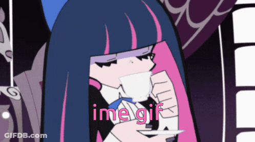Girl Drinking Tea With Ime GIF