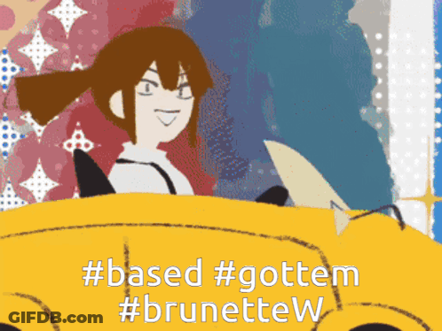 Girl Driving Yellow Car With #Based #Gottem #Brunettew GIF