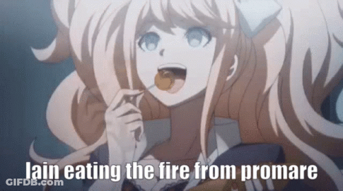 Girl Eating Food Lain Eating The Fire From Promare GIF