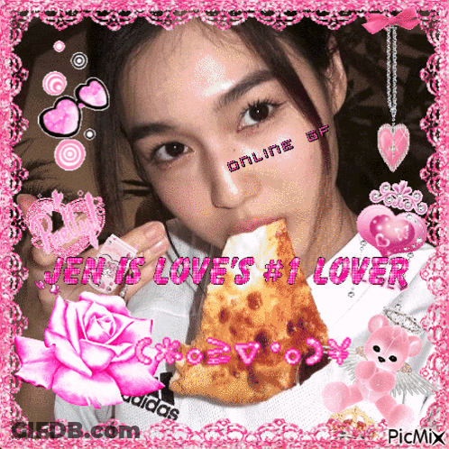 Girl Eating Pizza Jen Is Love's #1 Lover GIF