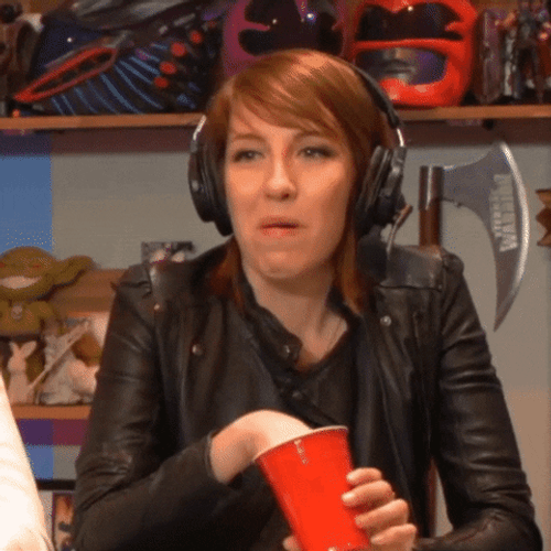 Girl Eating Raise Hand GIF