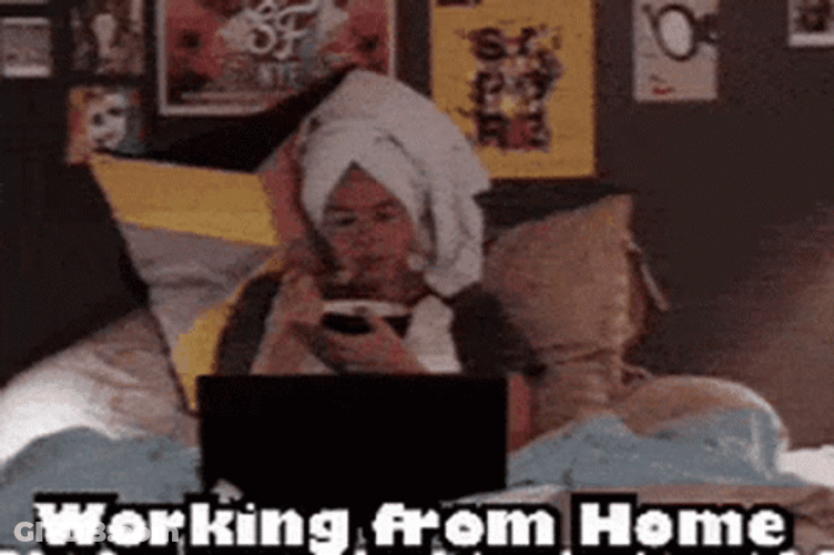Girl Eating While Work From Home GIF