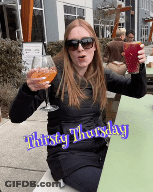 Girl Enjoying Her Drinks Thirsty Thursday GIF
