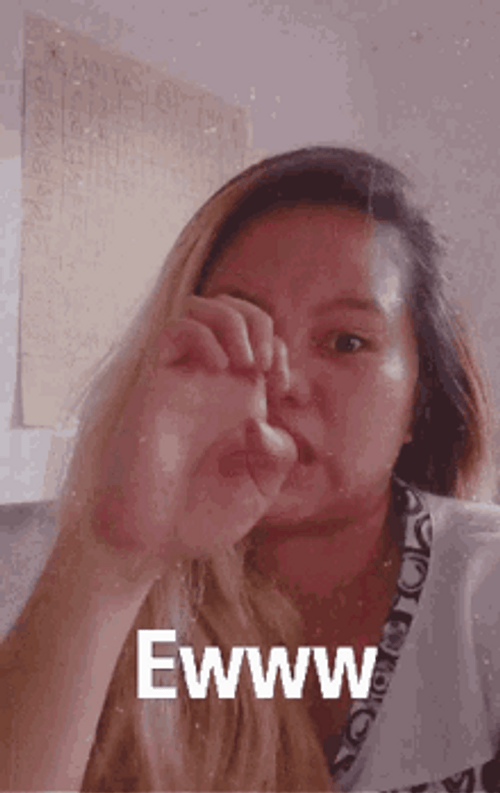 Girl Eww Hand Sign And Facial Expression GIF