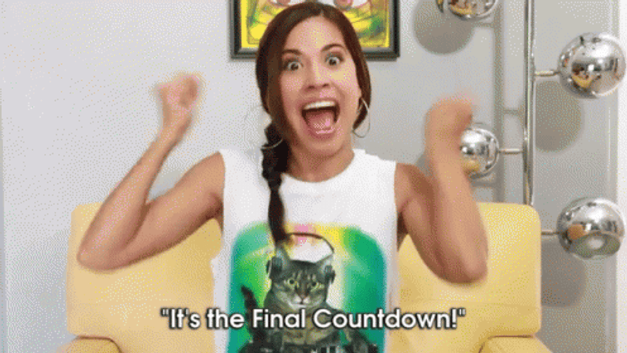 Girl Excited The Final Countdown GIF