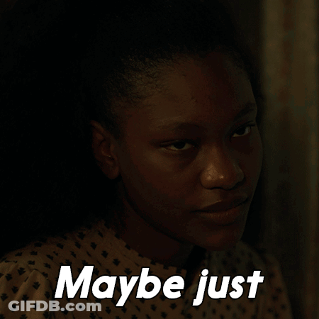 Girl Face Saying Maybe Just GIF