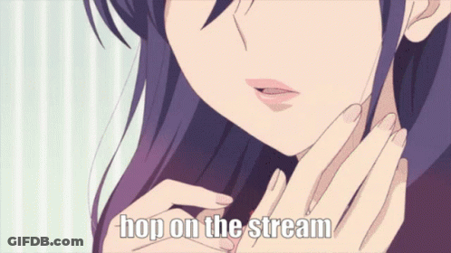 Girl Face With Hop On The Stream GIF