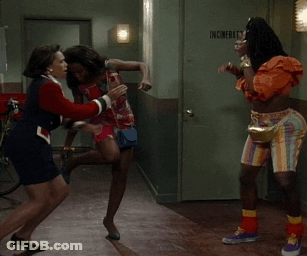 Girl Fight Big Built Lady Shadow Boxing GIF