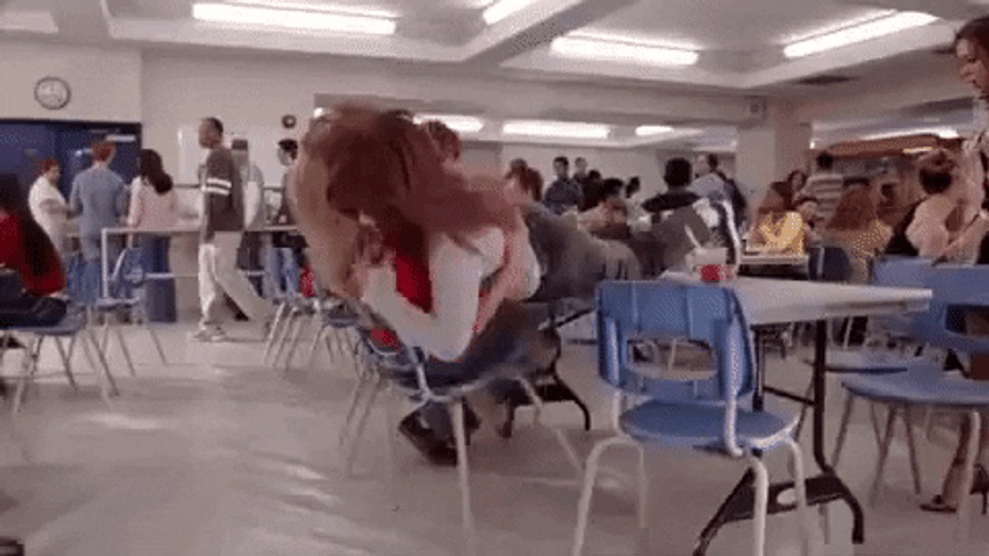 Girl Fight Falling On Ground Intense War GIF