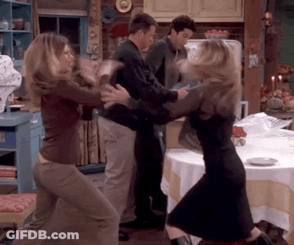 Girl Fight Jennifer Aniston Friends GIF