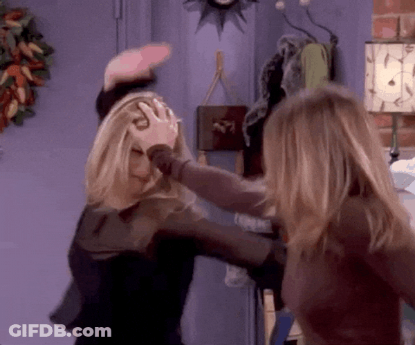Girl Fight Rachel Green Jennifer Aniston GIF