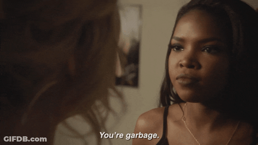 Girl Fight Verbal Argument You're Garbage GIF